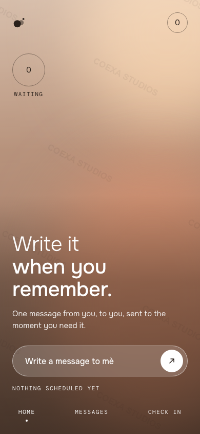 Mè app, Home screen