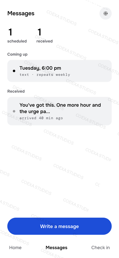 Mè app, Messages screen