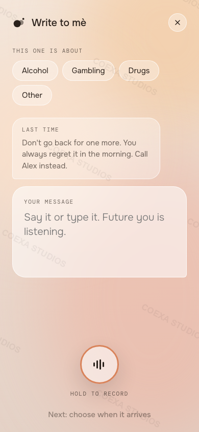 Mè app, Write to mè screen